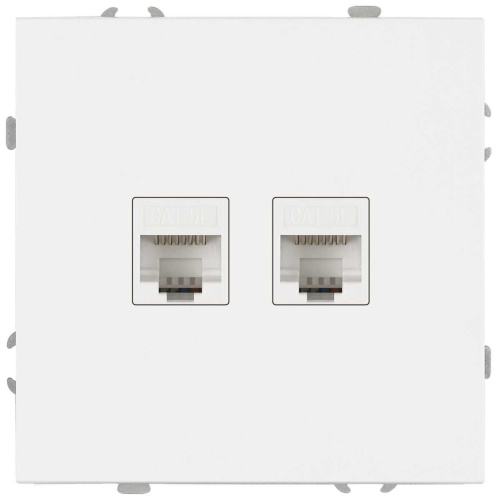 Розетка ЭРА Galaxy 15-3108-08 информационная двойная 2XRJ45 IP20 белый матовый Б0070770