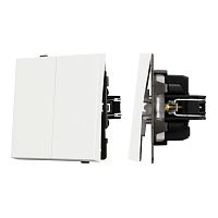 Механизм выключателя двухклавишный непроходной SWT-TENDO-MK02-SFPL-WH (230V, 10A) Arlight 054547