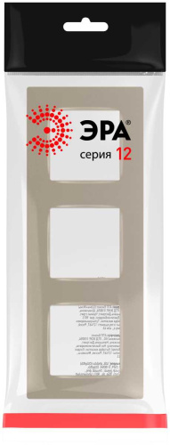 Рамка для розеток и выключателей ЭРА Серия 12 12-5203-04 на 3 поста, Классик, шампань Б0067783 фото 4