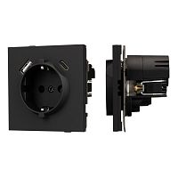 Механизм розетки с USB зарядкой SCT-TENDO-MUAC-SFPL-BK (230V, 16A) Arlight 054607