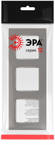Рамка для розеток и выключателей ЭРА Серия 12 12-5203-16 на 3 поста, Классик, титан Б0067790 фото 4