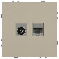 Розетка ЭРА Galaxy 15-3110-04 комбинированная RJ45+TV IP20 шампань Б0070782