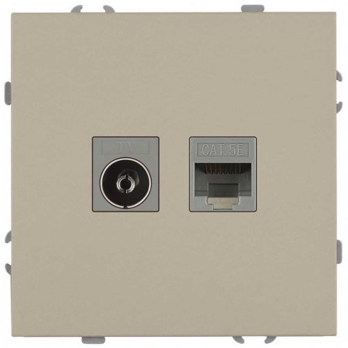 Розетка ЭРА Galaxy 15-3110-04 комбинированная RJ45+TV IP20 шампань Б0070782