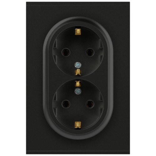 Розетка ЭРА Arktik 16-2104-05 двойная с заземлением 2X2P+E Schuko 16А-250В антрацит Б0070448