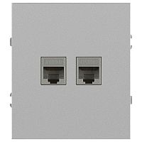 Розетка ЭРА Arktik 16-3108-03 информационная двойная 2XRJ45 алюминий Б0070486