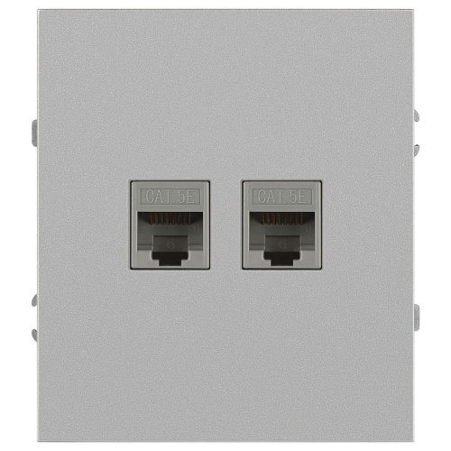 Розетка ЭРА Arktik 16-3108-03 информационная двойная 2XRJ45 алюминий Б0070486