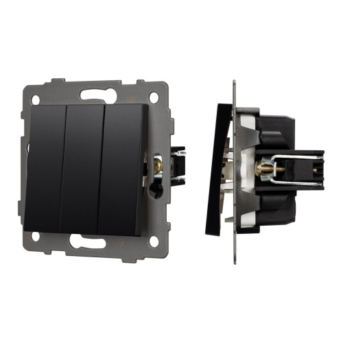 Механизм выключателя трехклавишный непроходной SWT-MK03-PL-BK-V (250V, 10A) Arlight 049897