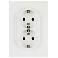 Розетка ЭРА Arktik 16-2105-01 двойная с заземлением 2X2P+E Schuko со шторками 16А-250В белый Б0070454