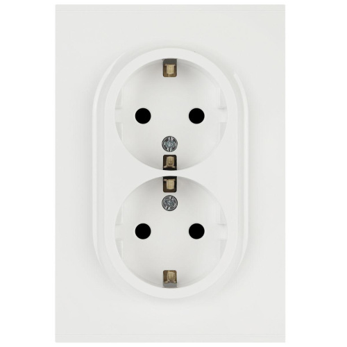 Розетка ЭРА Arktik 16-2105-01 двойная с заземлением 2X2P+E Schuko со шторками 16А-250В белый Б0070454