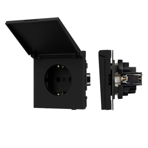 Механизм розетки влагозащищённый SCT-TENDO-MCP-SFPL-BK (230V, 16A) Arlight 054599 Механизм розетки влагозащищённый SCT-TENDO-MCP-SFPL-BK (230V, 16A) Arlight 054599