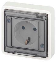 Розетка ЭРА Эксперт 11-2522-01 с заземлением с крышкой 2P+E IP55 шторки 16A-250В СУ белый Б0063281