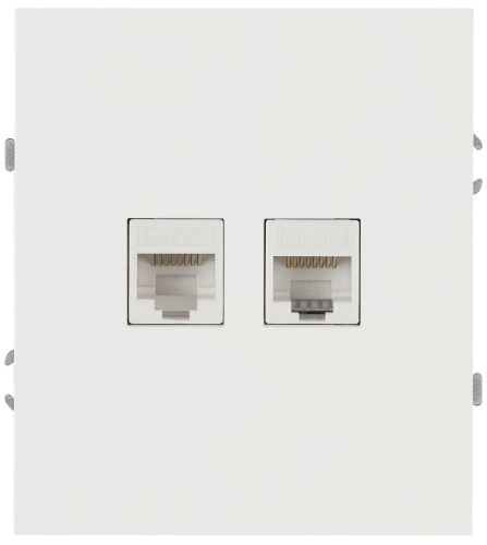Розетка ЭРА Arktik 16-3108-01 информационная двойная 2XRJ45 белый Б0070484
