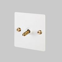 Выключатель 1G Toggle White/brass