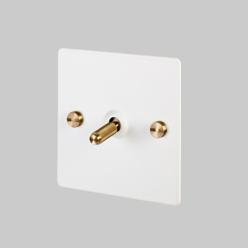 Выключатель 1G Toggle White/brass