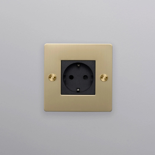 Розетка 1G Schuko Type F brass