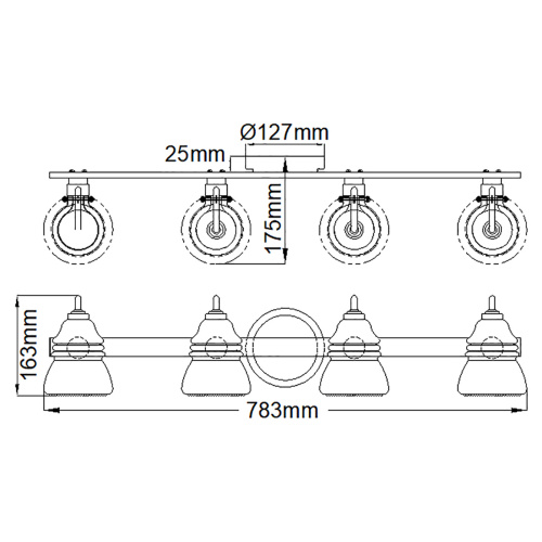Бра для ванных комнат Kichler, Арт. KL-TALLAND4-PC-BATH фото 6