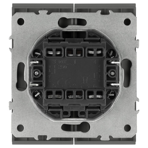 Переключатель ЭРА Arktik 16-1106-06 двойной 10АХ-250В графит Б0070369 фото 4