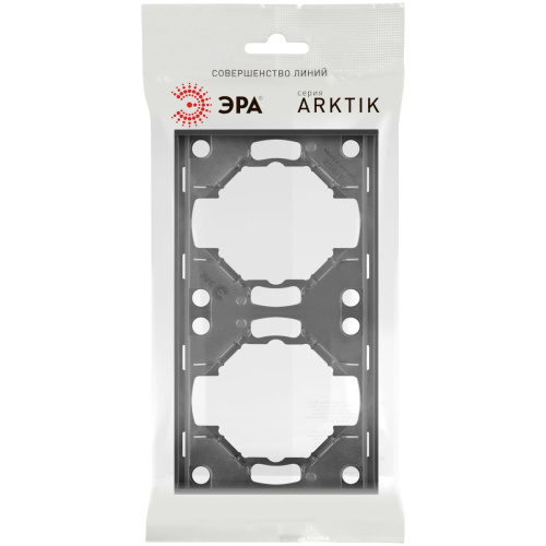 Рамка для розеток и выключателей ЭРА Arktik 16-5002-06 на 2 поста графит Б0070559 фото 3
