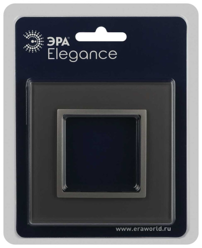 Рамка для розеток и выключателей ЭРА Elegance 14-5101-16 на 1 пост, стекло, титан Б0065833 фото 3