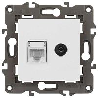 Розетка ЭРА Elegance 14-3110-01М RJ45+TV, белый матовый Б0065767
