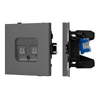 Механизм компьютерной розетки двойной SCT-TENDO-MPC2-SFPL-GR (RJ-45, CAT6) Arlight 054597
