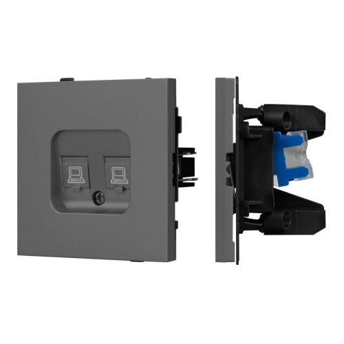 Механизм компьютерной розетки двойной SCT-TENDO-MPC2-SFPL-GR (RJ-45, CAT6) Arlight 054597