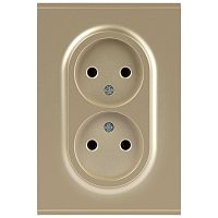 Розетка ЭРА Arktik 16-2107-04 без заземления двойная 2X2P 16А-250В шампань Б0071684