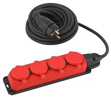 Удлинитель силовой ЭРА UK-4e-3x1,5-5m-IP44(KG) с заземлением 4 розетки каучук 5м КГ 3х1,5мм2 IP44 Б0057585