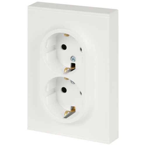 Розетка ЭРА Arktik 16-2104-08 двойная с заземлением 2X2P+E Schuko 16А-250В белый матовый Б0070451 фото 5