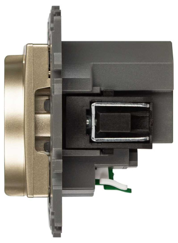 Розетка ЭРА Elegance 14-4108-04 2P+E 16A-250В со шторками с USB type-A+C 5В-3А шампань Б0067740 фото 5