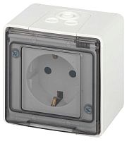 Розетка ЭРА Эксперт 11-2501-01 с заземлением с крышкой 2P+E IP55 16A-250В ОУ белый Б0063294