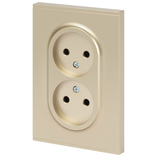 Розетка ЭРА Arktik 16-2107-04 без заземления двойная 2X2P 16А-250В шампань Б0071684 фото 5