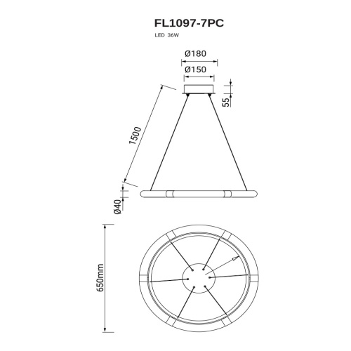 Люстра подвесная Sauvage FL1097-7PC фото 4