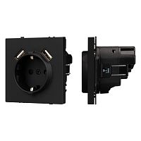 Механизм розетки с USB зарядкой SCT-NOBE-MUAA-SFPL-BK (230V, 16A) Arlight 054289