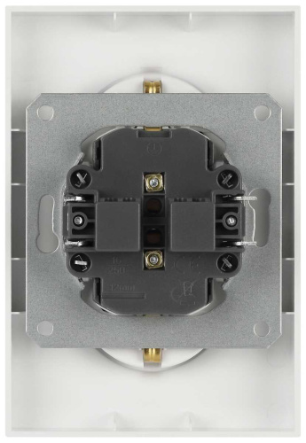 Розетка ЭРА Galaxy 15-2104-01 с заземлением двойная 2X2P+E Schuko 16А-250В IP20 белый Б0070678 фото 3