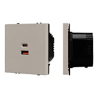 Механизм розетки с быстрой USB зарядкой SCT-NOBE-MUAC-SFPL-FC-CA (65W, QC3) Arlight 059446