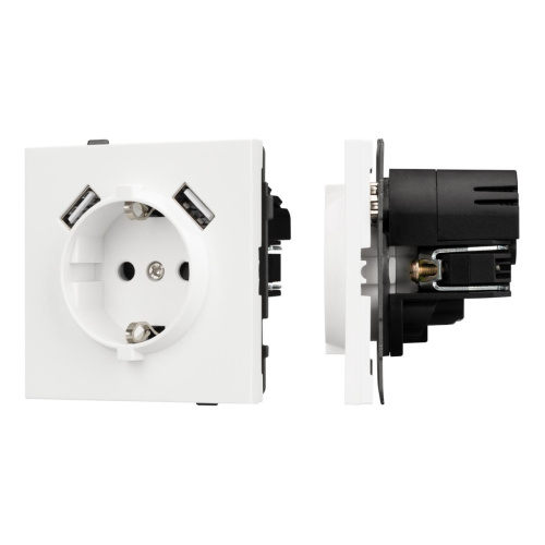 Механизм розетки с USB зарядкой SCT-TENDO-MUAA-SFPL-WH (230V, 16A) Arlight 054606