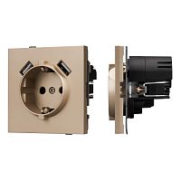 Механизм розетки с USB зарядкой SCT-TENDO-MUAA-PL-GD (230V, 16A) Arlight 054085