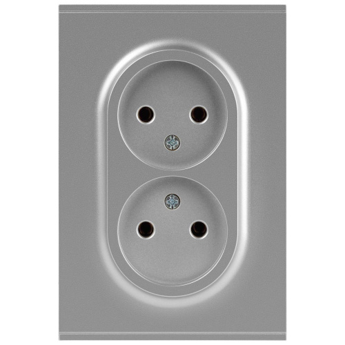 Розетка ЭРА Arktik 16-2107-03 без заземления двойная 2X2P 16А-250В алюминий Б0071683
