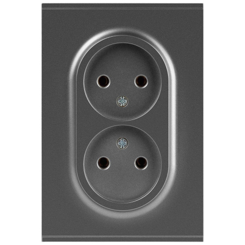 Розетка ЭРА Arktik 16-2107-06 без заземления двойная 2X2P 16А-250В графит Б0071686 Розетка ЭРА Arktik 16-2107-06 без заземления двойная 2X2P 16А-250В графит Б0071686