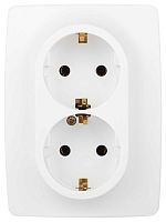 Розетка ЭРА Серия 12 12-2106-01М 2X2P+E Schuko 16А-250В белый матовый Б0065721