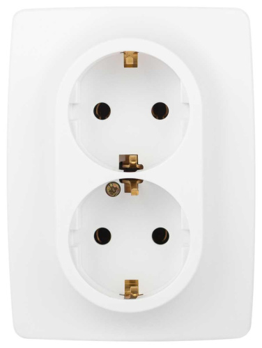 Розетка ЭРА Серия 12 12-2106-01М 2X2P+E Schuko 16А-250В белый матовый Б0065721