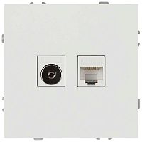 Розетка ЭРА Galaxy 15-3110-01 комбинированная RJ45+TV IP20 белый Б0070776