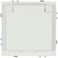 Розетка ЭРА Galaxy 15-2103-08 c заземлением 2P+E Schuko со шторками с крышкой 16А-250В IP20 белый матовый Б0070672