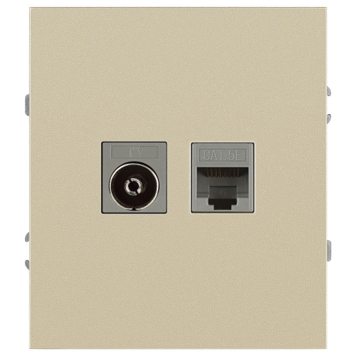 Розетка ЭРА Arktik 16-3110-04 комбинированная RJ45+TV шампань Б0070497