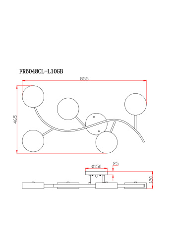 Потолочный светильник Freya FR6048CL-L10GB