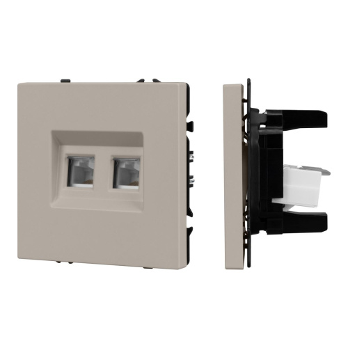 Механизм сдвоенной компьютерной розетки SCT-NOBE-MPC2-SFPL-CA (RJ-45, CAT6) Arlight 059450