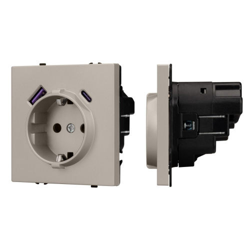 Механизм розетки с USB зарядкой SCT-NOBE-MUAC-SFPL-CA (230V, 16A) Arlight 059444