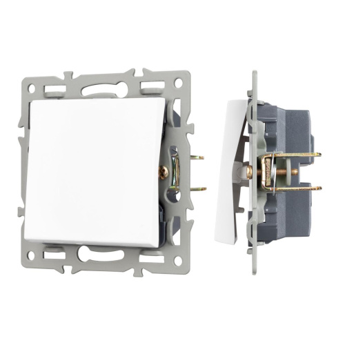 Механизм выключателя одноклавишный проходной SWT-MKP1-PL-WH (250V, 16A) Arlight 043714