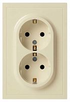 Розетка ЭРА Galaxy 15-2104-02 с заземлением двойная 2X2P+E Schuko 16А-250В IP20 слоновая кость Б0070679